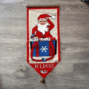 Vintage Anki Scandinavian Julpost Christmas Wall‎ card holder Hanging Santa